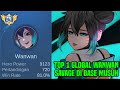 TOP 1 GLOBAL WANWAN 81% WINRATE SAVAGE sampai ke base musuh gila banget