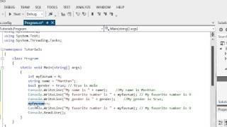 C# Tutorial - Variables - Session 2