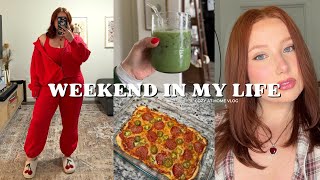 cozy weekend vlog: aerie try-on haul, new makeup routine, best at home matcha