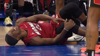 Jimmy Butler in serious pain after knee injury in play-in game vs 76ers 😳