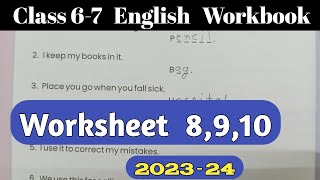 Class 6-7 Pravah Workbook English Worksheet 8,9,10 | प्रवाह कक्षा 6,7 अंग्रेजी कार्यपुस्तिका वर्कशीट