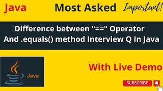Difference between “==” operators And .equals() method In Java | Java IQ | Hindi | @KumarCoding