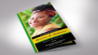 Jamaican Trifold Funeral Program Canva Template | Print Size 11”x8.5” by Godserv Designs