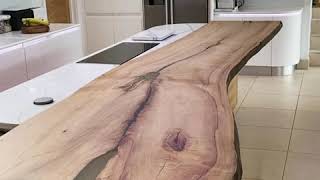 Waney edge wood art furniture by Earthy Timber. Modern luxury home, interior architecture