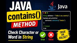 contains() Method in Java String with Example