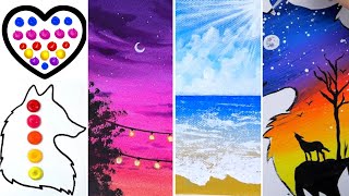 10 Easy art ideas for when you are bored | Easy Acrylic Painting for beginners | Painting Technique