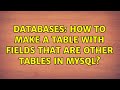 Databases: How to make a table with fields that are other tables in MySQL?