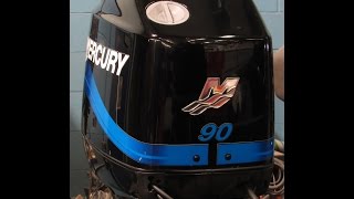 6M5B59 Used 2000 Mercury 90ELPTO 90HP 2-Stroke Saltwater Outboard Boat Motor 20" Shaft