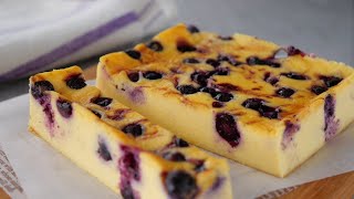 【極旨さわやか初夏のデザート♡ブルーベリーチーズケーキ】「ボトム無しでラクチン」 | Just Mix and Bake! Easy! Baked Blueberries cheesecake