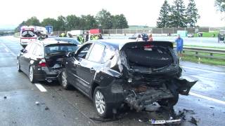 15 Verletzte bei Massenkarambolage auf A1