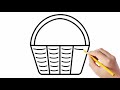 how to draw a basket easy drawings