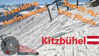[4K] Skiing Kitzbühel KitzSki, Freeriding Hochsaukaser Search for Lost Phone, Austria, GoPro HERO11