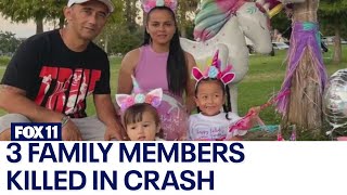 3 members of family killed in crash
