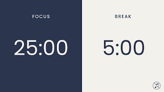 25/5 Pomodoro Timer | 4 x 25 min | Focus | Study | Reflection | Productivity