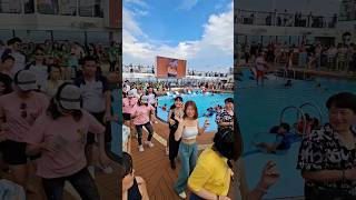 ปาร์ตี้บนเรือ #spectrumoftheseas #royalcaribbean #cruise  #poolparty #singapore