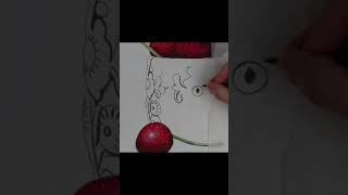 LEARN TO DRAW A CHERRY STILL LIFE WITH COLORED PENCIL | HOW TO DRAW CHERRY WITH PENCIL COLORS |ART|