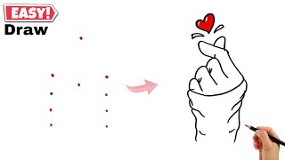 BTS Heart hand drawing // Tumblr Korean Heart Drawing // BTS