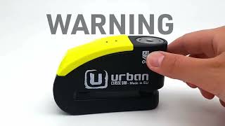 URBAN 999 Candado Antirrobo Moto Disco Warning Alarma 120dba Homologado SRA Doble Cierre 14mm EU