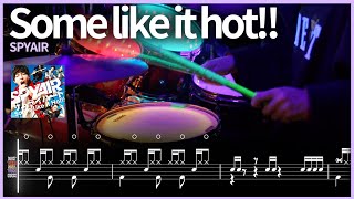 49. 은혼 17기 ED SPYAIR - Some Like It Hot!! 드럼커버 【★★★★★】 | 16비트 리듬 | drums tutorial ドラムを弾いてみました 【TAB譜】