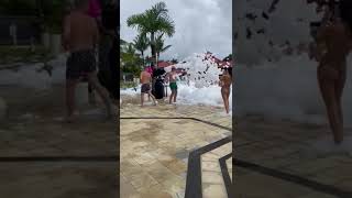 Hotel Tamassa in Bel Ombre, Mauritius Island - swimming pool foam party