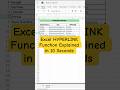 Excel HYPERLINK Function Explained in 10 Seconds | Clickable Links in Excel