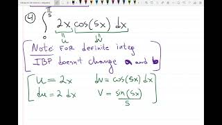 6.1 HW#1, 2 IBP:  indefinite vs definite integral