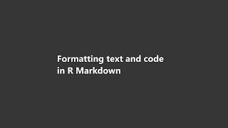 Introduction to R Markdown