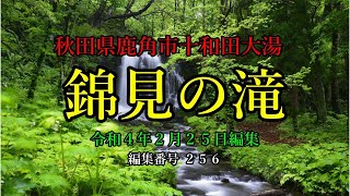 錦見の滝 駐車した所から、ほんの少し歩けば見えて来ます。今は春ですが、秋になればとても素敵なひと時楽しまます。寄って見ると心も体も癒されると思います。秋田県鹿角市十和田大湯 210529 MP2048