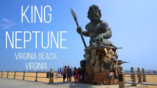 [4K] Visiting the King Neptune Statue | Virginia Beach Boardwalk Walk Tour | Virginia, USA