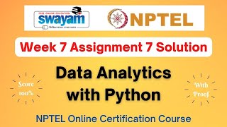 Data Analytics with Python Week 7 Assignment 7 Solution| NPTEL | Swayam | Jan-Apr 2024