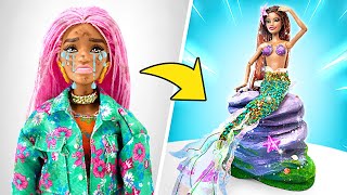 Mermaid Doll Makeover💖🧜‍♀️Dazzling and Easy *DIY Mermaid Doll Crafts*