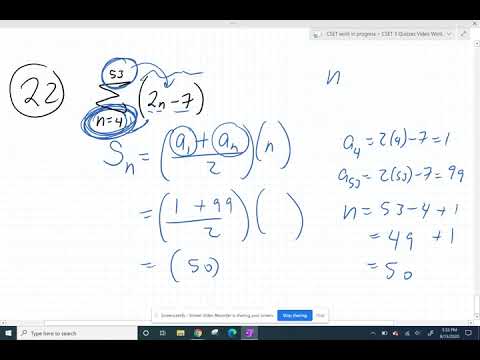 Kuta Software Arithmetic Sequences And Series 22 - YouTube