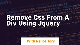 remove css from a div using jquery