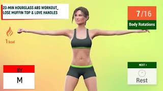 20 MIN HOURGLASS ABS WORKOUT LOSE MUFFIN TOP and LOVE HANDLES/20 წუთიანი ვარჯიში, მუცლის, გვერდები