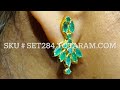 exquisite 22k gold emerald necklace u0026 earrings set set284 indian jewelry by totaram jewelers