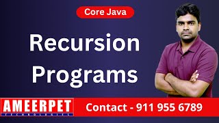Simple Recursion example in java | By Srinivas | Ameerpet Technologies