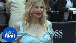 Courtney Love is every inch Hollywood glamour in mint-hued dress - Daily Mail