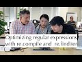 Python standard library: Increase regular expression speeds with re.compile and re.finditer