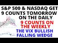 S&P 500 & NASDAQ Daily Charts Will Finish 9 Counts Tomorrow- Both are Getting 9 Counts in the Weekly