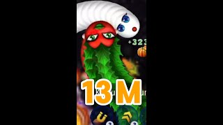 Worms Zone 13 Million Score Love Best Kill Gain Slither Snake Top 1 World Record 2021 part 2 #Shorts