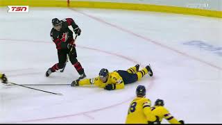 Elias Pettersson huge defensive play vs Canada  World Jrs 2023 - 2024 Canada vs Sweden