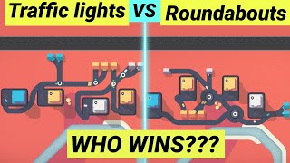 Testing TRAFFIC LIGHTS vs ROUNDABOUTS in Mini Motorways!!