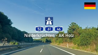 Driving in Germany: Autobahn A52, A61 \u0026 A46 from Niederkrüchten to AK Holz