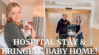BRINGING BABY HOME VLOG! | Hospital Highlights, Newborn Meets Dog & Grandparents