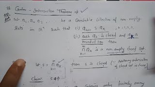 Cantor intersection theorem l real analysis msc 1st sem maths by Yogeshwar sir l Bounded and closed