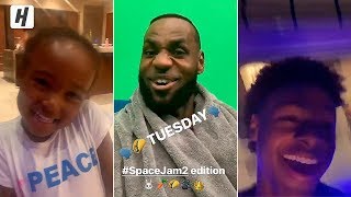 LeBron James on Space Jam 2 Set Celebrating Taco Tuesday with His Kids!