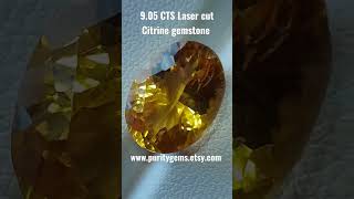 Transparent laser cut Citrine stone 9.05 CTS www.puritygems.etsy.com