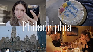 GRWM🎂VLOG: Surprise Birthday Party for my American Husband 🎉 | Philadelphia Date Night 💋