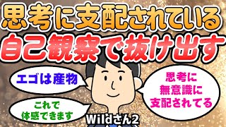 思考に支配されていることに気づく｜自己観察で思考に無意識に支配されている状態から脱却【Wildさん】潜在意識｜引き寄せの法則