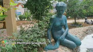 Antique Life Size Bronze Mermaid Statue for Garden Decoration Brozne Sculpture from Factory Supply